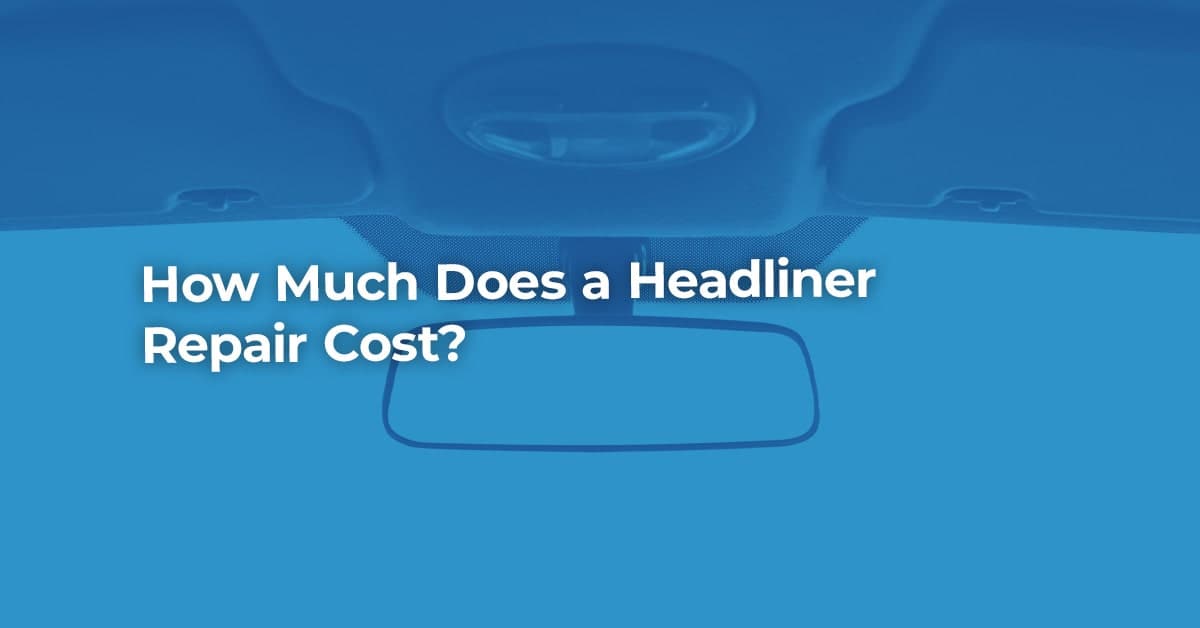 The article title over the headliner fabric of a car, in a blue overlay.